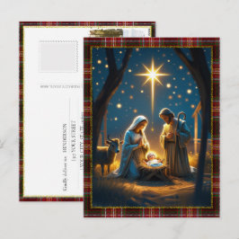 Baby Jesus Nativity Scene Photo Merry Christmas  シーズンポストカード