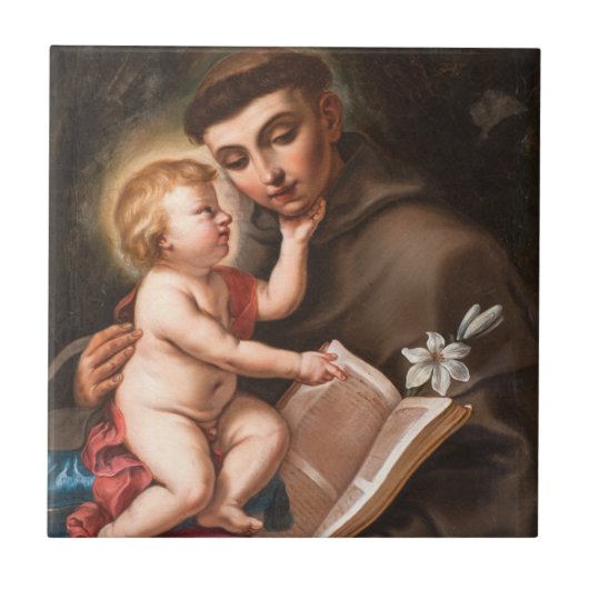 Baby Jesus With St. Anthony Of Padua タイル (正面)