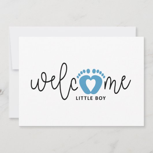 Baby jongen is geboren. geboortekaartjes. kaart (正面)