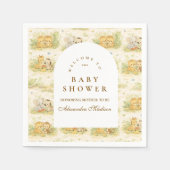 Baby Jungle Animals Baby Shower スタンダードカクテルナプキン (正面)