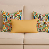 Baby Jungle Animals Cute Tropical Throw Pillow クッション