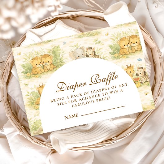 Baby Jungle Animals Diapper Raffle エンクロージャーカード