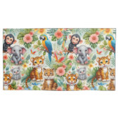 Baby Jungle Animals Tropical Nursery Pillowcase 枕カバー (正面左)