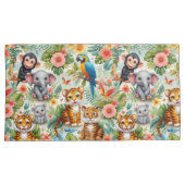Baby Jungle Animals Tropical Nursery Pillowcase 枕カバー (正面右)
