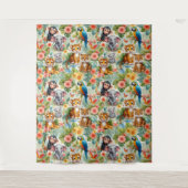 Baby Jungle Animals Tropical Nursery Tapestry タペストリー (正面)