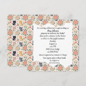 Baby Jungle Cats and Flowers 招待状 (正面/裏面)