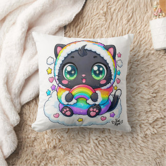Baby Kat Lym Cute Rainbow Cat クッション