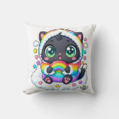 Baby Kat Lym Cute Rainbow Cat クッション (正面)
