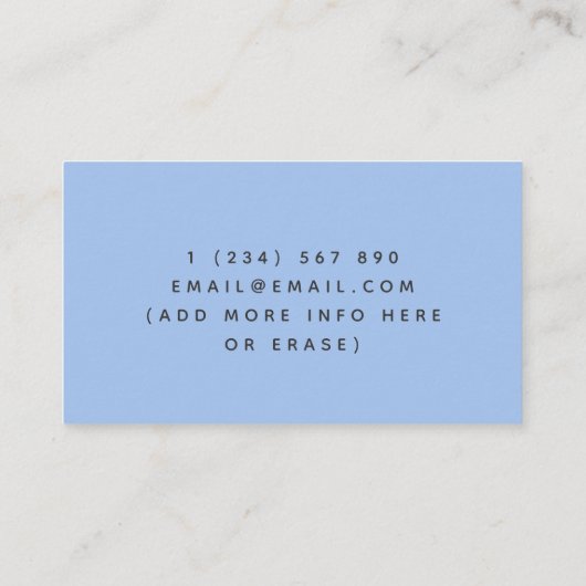 Baby Koala Babysitter Business Card Blue Tropical 名刺 (裏面)