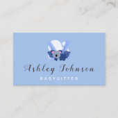 Baby Koala Babysitter Business Card Blue Tropical 名刺 (正面)