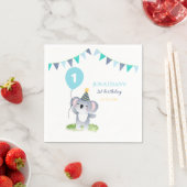 Baby Koala Balloon Party Flag Birthday スタンダードカクテルナプキン (インサイチュ)