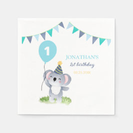 Baby Koala Balloon Party Flag Birthday スタンダードカクテルナプキン