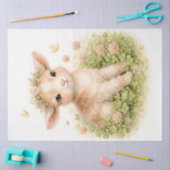 Baby Lamb with Flower Crown Spring Decoupage  薄葉紙 (クラフト)