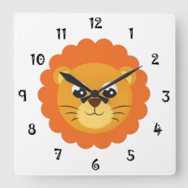 Baby Lion Face Wall Clock スクエア壁時計