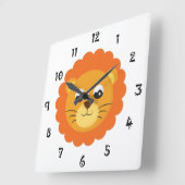 Baby Lion Face Wall Clock スクエア壁時計 (傾斜)