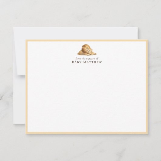 Baby Lion Nursery Flat Note Card ノートカード (正面)