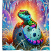 Baby Lizard Hatching シャワーカーテン (正面)