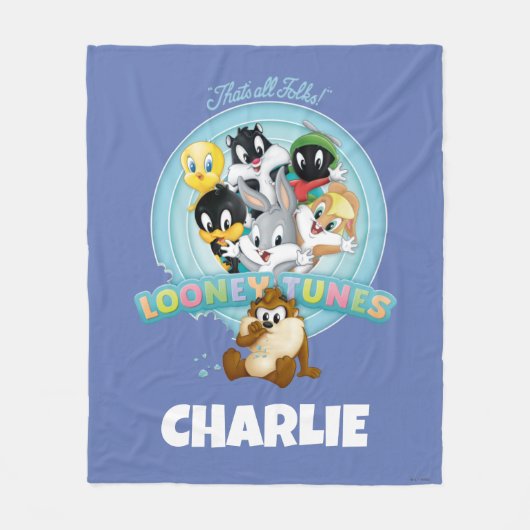 Baby LOONEY TUNES™ Logo | That's All Folks フリースブランケット (正面)