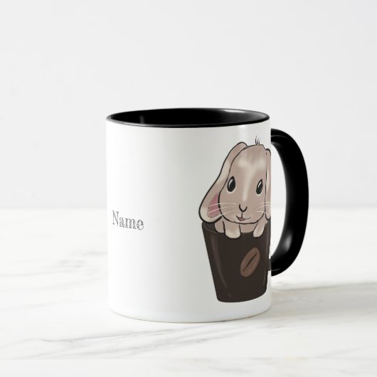 Baby lop bunny in mug マグカップ (正面右)