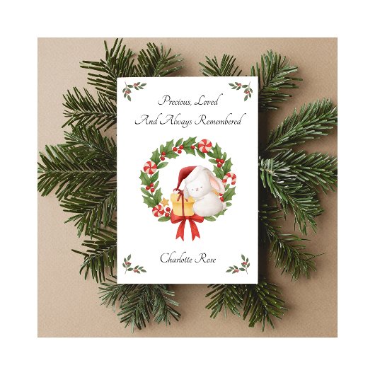 Baby Loss Always Remembered Rabbit Christmas Card シーズンカード