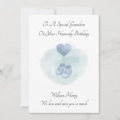 Baby Loss Blue Booties Remembrance Birthday Card カード (正面)