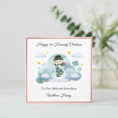 Baby Loss Boy Cloud Snowman Christmas Card  シーズンカード (スタンド正面)