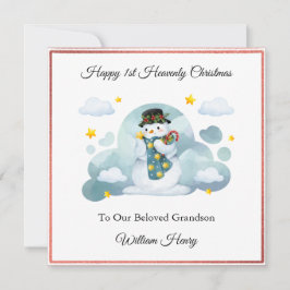 Baby Loss Boy Cloud Snowman Christmas Card シーズンカード