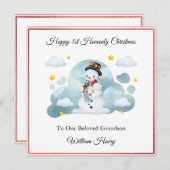Baby Loss Boy Hat Snowman Christmas Card  シーズンカード (正面/裏面)