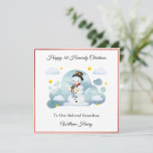 Baby Loss Boy Hat Snowman Christmas Card  シーズンカード (スタンド正面)