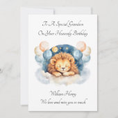Baby Loss Boy Lion Birthday Remembrance Card カード (正面)