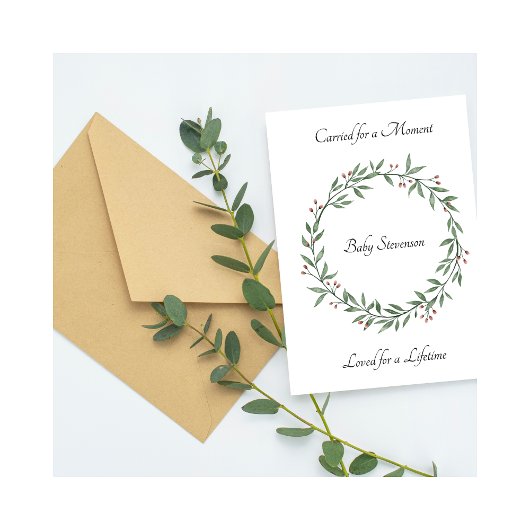 Baby Loss Carried Loved Christmas Wreath Card シーズンカード