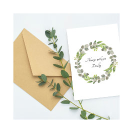 Baby Loss Daddy Birthday Leaf Wreath Card カード