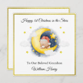 Baby Loss Moon Star Teddy Bear Christmas Card  シーズンカード (正面/裏面)