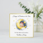 Baby Loss Moon Star Teddy Bear Christmas Card  シーズンカード (スタンド正面)