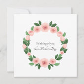 Baby Loss Pink Rose Wreath Mother's Day Card カード (正面)