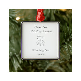 Baby Loss Teddy Bear Memorial Tree Decoration メタルオーナメント