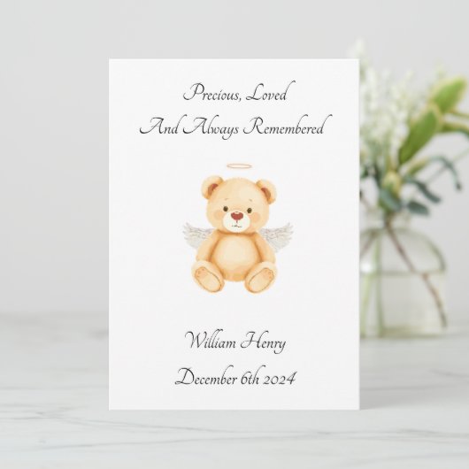 Baby Loss Twin Angel Teddy Bear Card (スタンド正面)