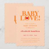 BABY LOVE! オレンジが映えるベビーシャワーの招待状 招待状 (正面/裏面)