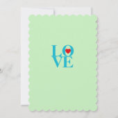 BABY LOVE! Bold Green Blue Baby Shower Invitation 招待状 (裏面)
