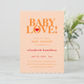 BABY LOVE! Bold Orange Baby Shower Invitation 招待状 (スタンド正面)
