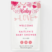 "Baby Love" Valentine's Day Baby Shower Welcome 横断幕 (縦)