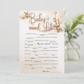 BABY MAD LIBS ベビーシャワーゲーム かわいいクマ 招待状 (スタンド正面)