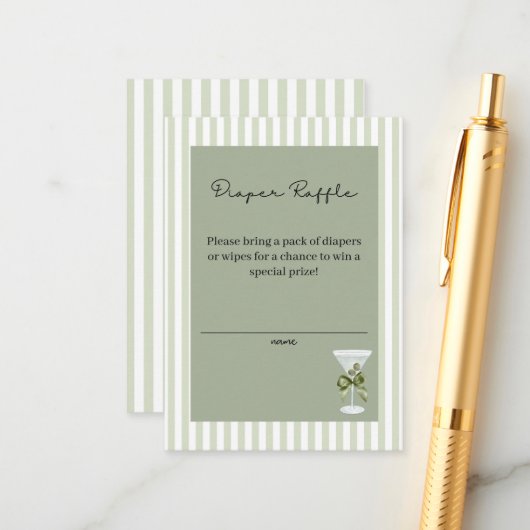 Baby Martini 'tini-one' Diaper Raffle エンクロージャーカード (正面/裏面インサイチュ)