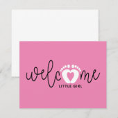 Baby meisje is geboren. geboortekaartjes. kaart (正面/裏面)