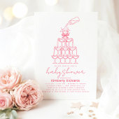 Baby Milk Bottle Champagne Tower Funny Baby Shower 招待状