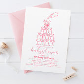 Baby Milk Bottle Champagne Tower Funny Baby Shower 招待状