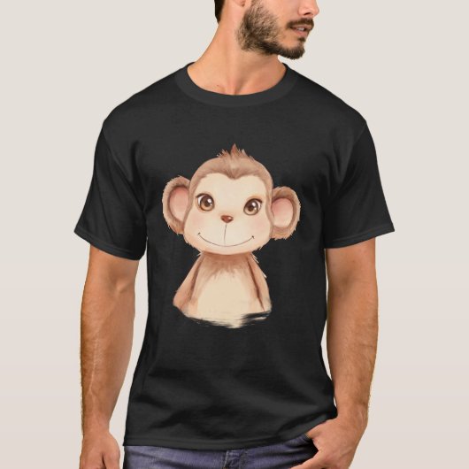 Baby Monkey Infant Watercolor Tシャツ (正面)