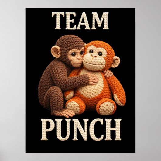 Baby Monkey Punch Crochet Pattern Cute Amigurumi ポスター (正面)