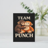 Baby Monkey Punch Crochet Pattern Cute Amigurumi ポストカード (スタンド正面)