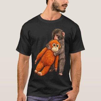 Baby monkey punch hugging  tシャツ